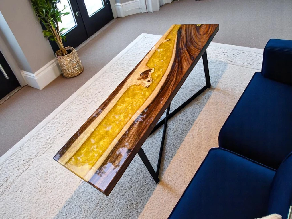 Gemstone Console Table with Mosaic Handmade Pattern